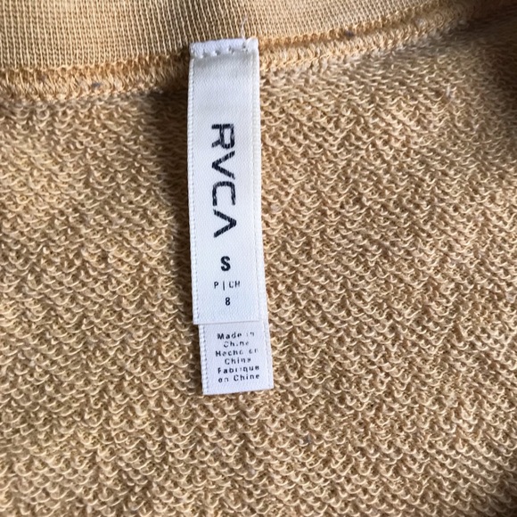 RVCA Slice cropped sweatshirt pullover harvest gold - Picture 4 of 9